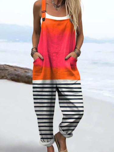 Emberlyn - Women's Abstract Pattern Art Print Jumpsuit