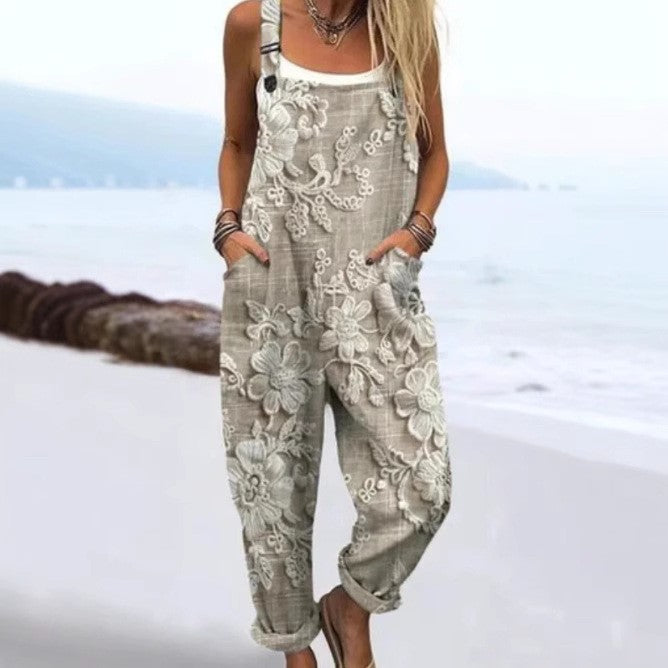 Azura - Floral Art Pattern Jumpsuit