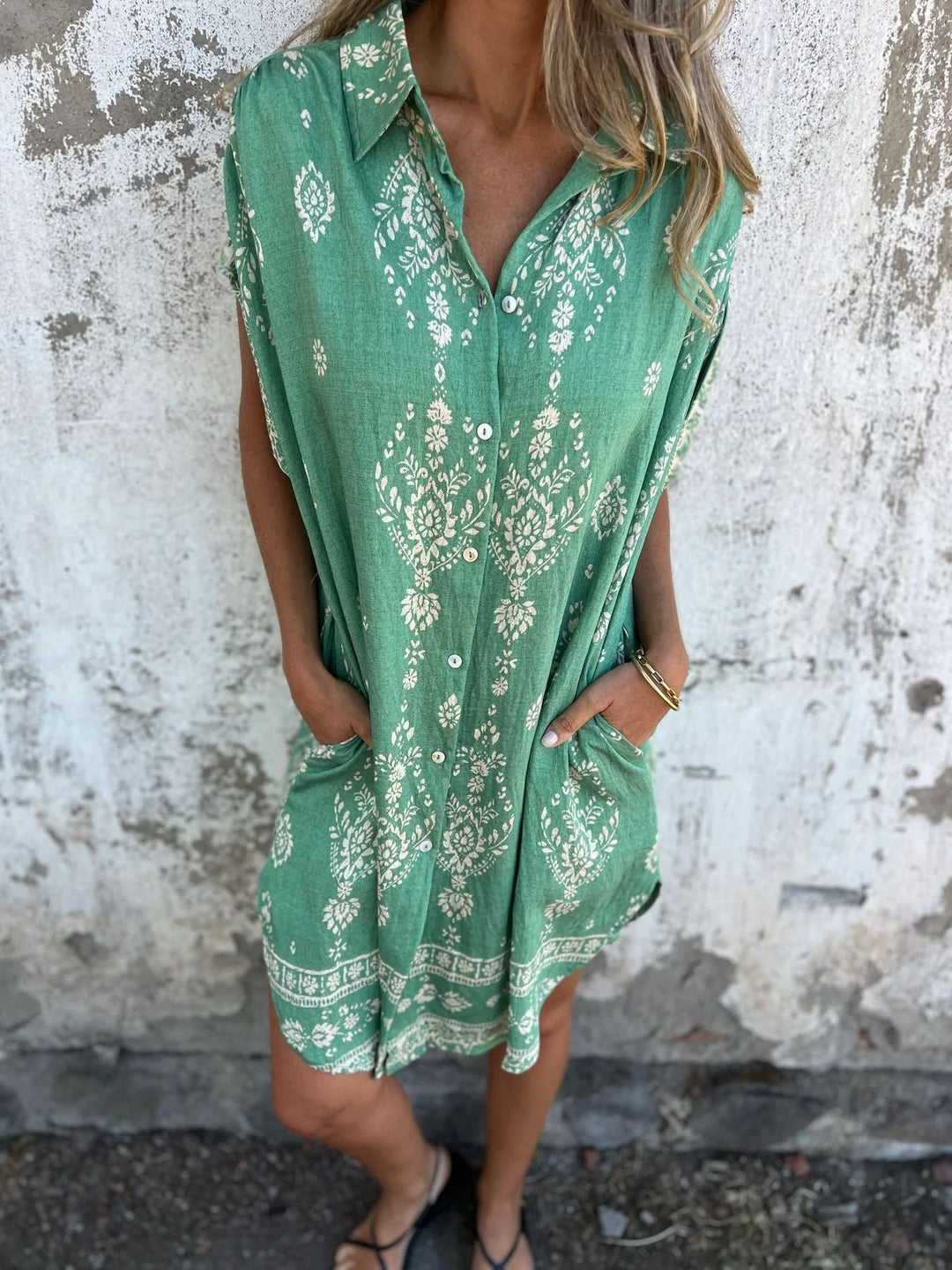 Sue - Casual Loose-Fit Dress with Short Sleeves