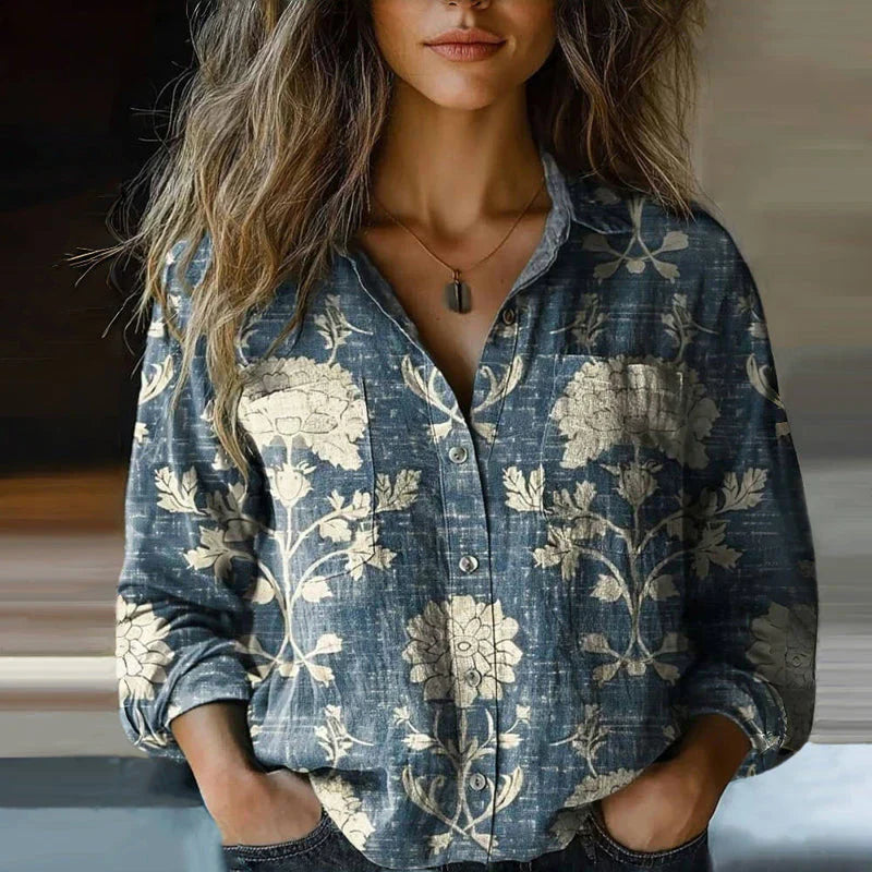 Natalie™ Printed Vintage Blouse