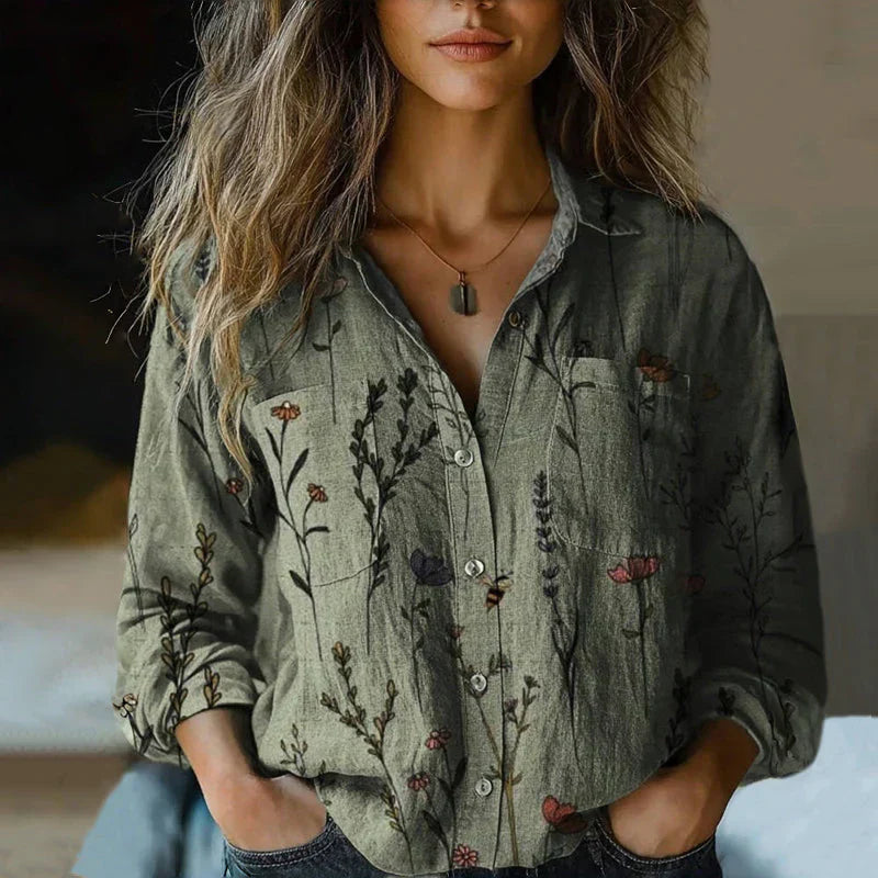 Natalie™ Printed Vintage Blouse