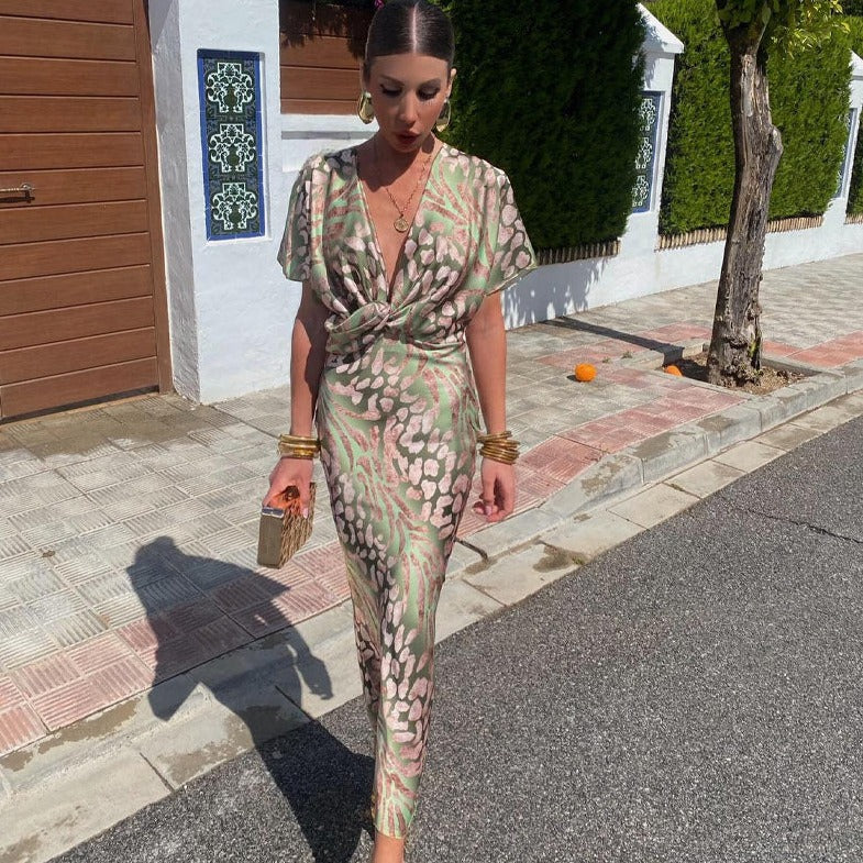 Roxane | Twisted V-neck maxi dress