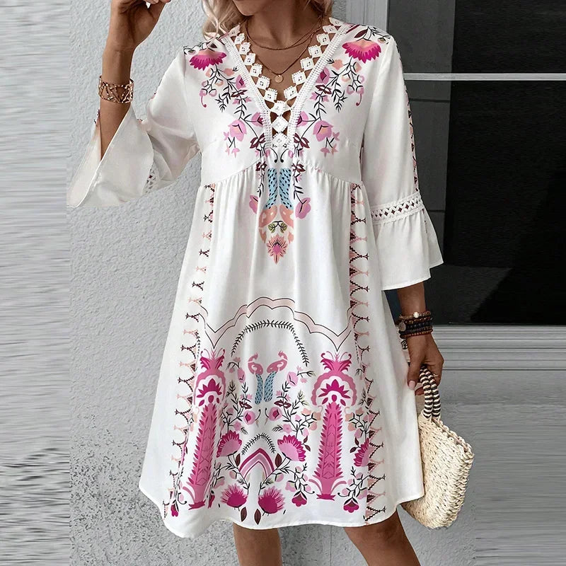 Kissia | Artistic Boho Print Dress