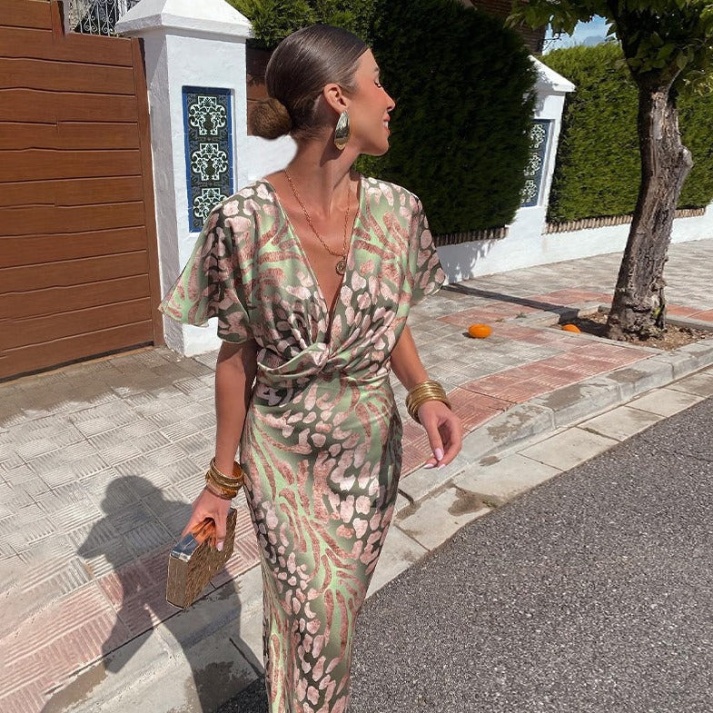 Roxane | Twisted V-neck maxi dress