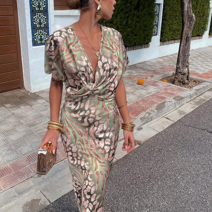 Roxane | Twisted V-neck maxi dress