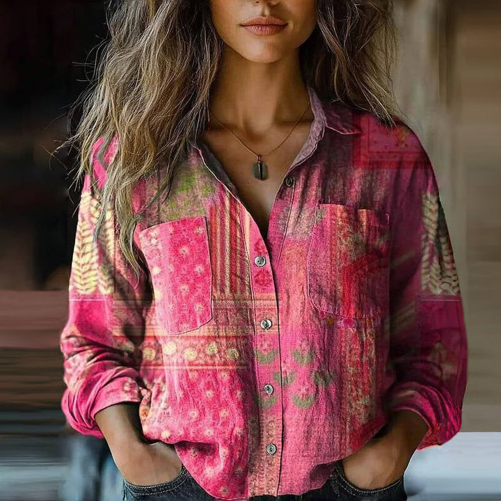 Natalie™ Printed Vintage Blouse